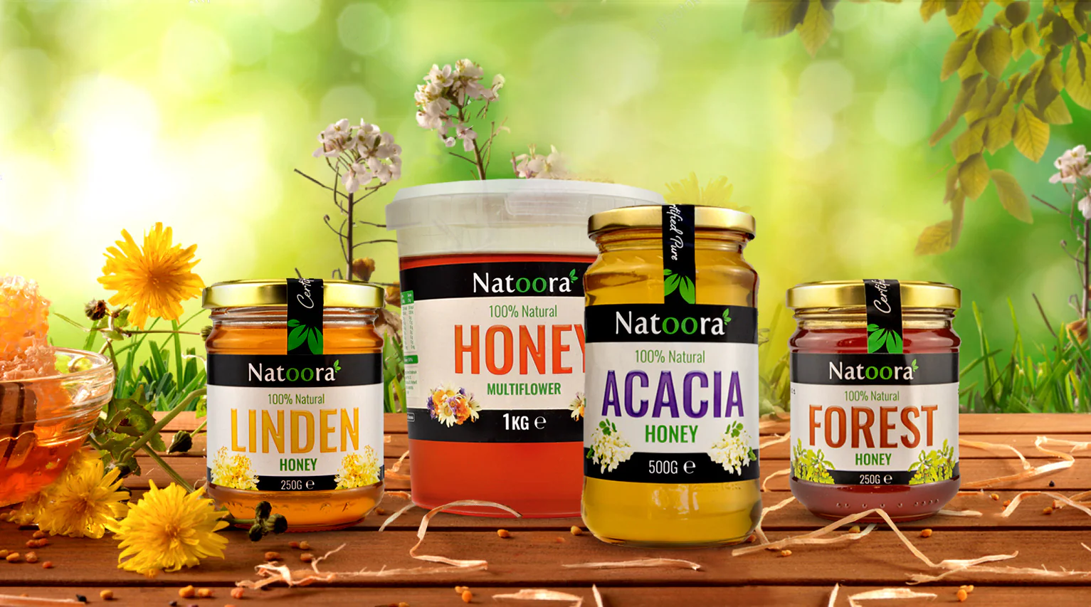 Natoora honey product creative