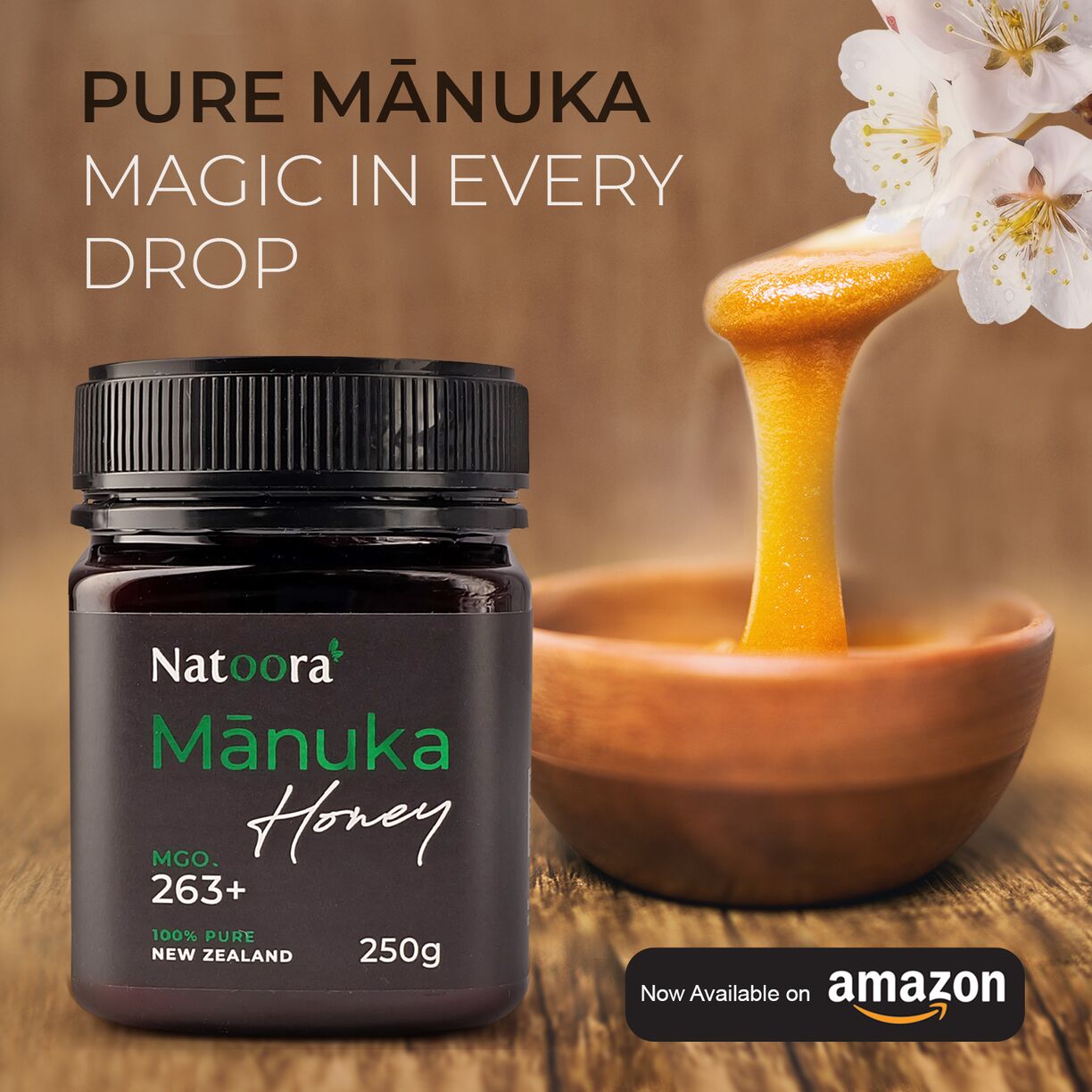 Natoora Manuka honey premium product creative
