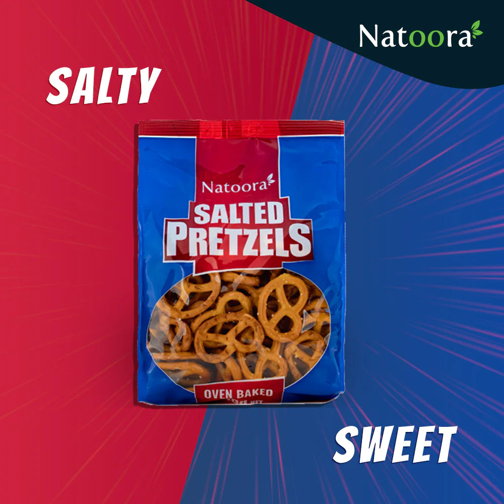 Natoora salty and sweet snack product creative