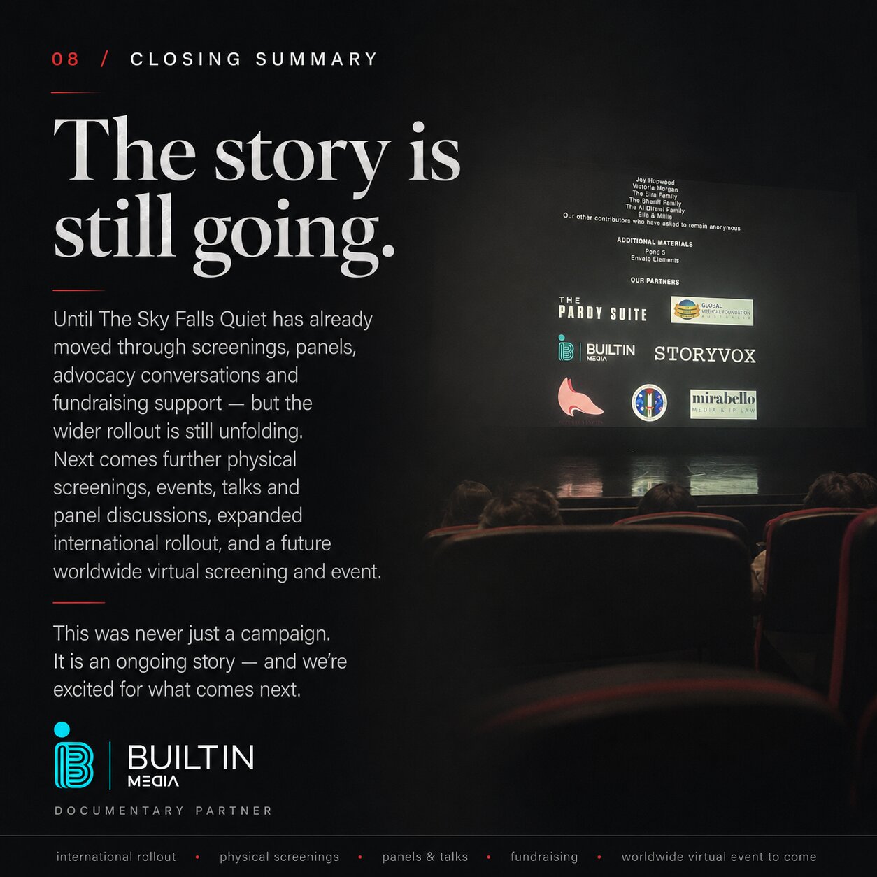 Closing summary — the story is still going