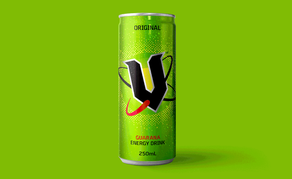V Energy Original guarana energy drink 250ml can
